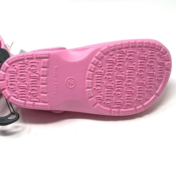 JUICY COUTURE Clogs Shoes Kids Little Girls SIZE 2M Barbie Pink Gems Sandals NWT - Picture 12 of 14